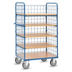 fetra 8451-1 fetra Etagenwagen 5Böden +Drahtgitter +Wand 1000x600mm