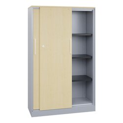 C+P Flügeltürenschrank Asisto 1.000 x 1.635 x 435 mm (B x H x T) weißaluminium