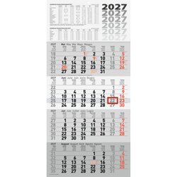 rido/idé 7033420007 rido/ide Wandkalender 2027 33x63,5cm gr 4M/1S