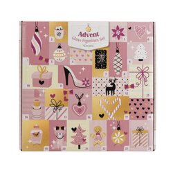 DECORIS 123833 Decoris Adventskalender Figuren 3,5x2,5x5cm Glas sort