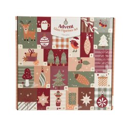 DECORIS 123829 Decoris Adventskalender Figuren 3,5x2,5x5cm Glas sort