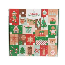 DECORIS 123830 Decoris Adventskalender Figuren 3,5x2,5x5cm Glas sort