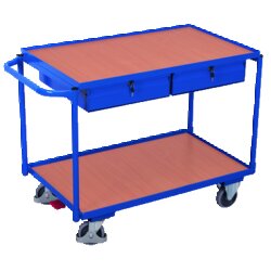 VARIOfit sw-600.504 VARIOfit Tischwagen 2Flächen 2Schub 1175x625x850mm bl