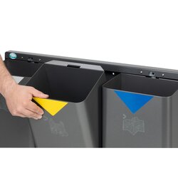 VAR Wertstoffsammelbehälter pulverbeschichtet 3 Sortierfächer