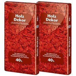 Floragard 114892 Floragard Mulch Holz Dekor rot 2x40l