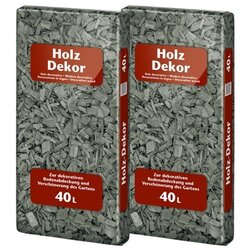Floragard 114893 Floragard Mulch Holz Dekor anthrazit 2x40l