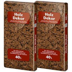 Floragard 114891 Floragard Mulch Holz Dekor braun 2x40l