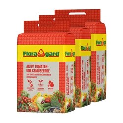 Floragard 134280 Floragard Gartenerde Aktiv Tomaten & Gemüse 3x20l