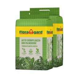 Floragard 134244 Floragard Gartenerde Aktiv Grünpflanzen & Palmen 2x20l
