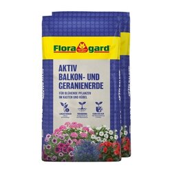 Floragard 134321 Floragard Blumenerde Aktiv Balkon & Geranien 2x18l