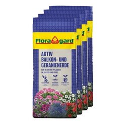 Floragard 134323 Floragard Blumenerde Aktiv Balkon & Geranien 4x18l