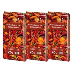 Floragard 131674 Floragard Basissubstrat Chilipflanzen 3x20l