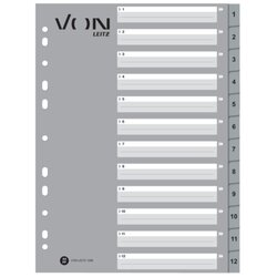 VON 12860085 VON Register 1-12 A4 PP grau