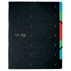 VON 30140095 VON Ordnungsmappe A4 6Fächer schwarz 5St