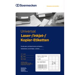 Soennecken 0035 Soennecken Etikett 64,6x33,8mm ws 2400St