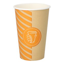 STARPAK 90471 Papstar Trinkbecher Coffee Line 0,3l 50St
